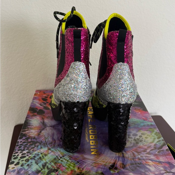 Cape Robbin Pink and Silver Glitter Heeled Boots - Picture 2 of 5